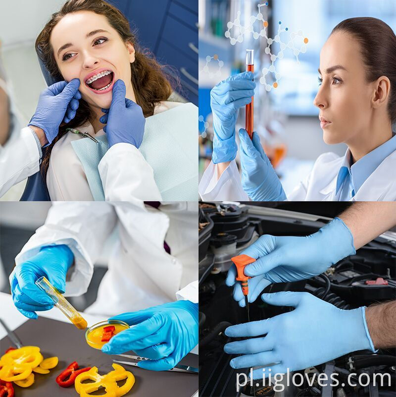 Hurtowe niebieskie jednorazowe rękawiczki nitrynowe tanie rękawiczki Wysoka jakość Wodoodporne, dyspozytorowe rękawiczki nitrylowe